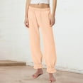 thumbnail image 2 of OSOLU Womens Pajama Pants Elastic Waist Lightweight Striped Loose Fit Cropped Pants With Pockets Trousers Daily Relaxed Fit Breathable Bottoms, 2 of 5