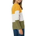 thumbnail image 2 of Sherrylily Girls Waffle Colorblock Tie Top Long Sleeve Casual T Shirt Knit Tunic, 2 of 3