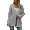 thumbnail image 3 of Juebong Women's Open Front Long Sleeve Cardigan Sweaters Business Casual Knit Lightweight Cardigans Soft Cozy Winter Coats Gray,XL, 3 of 6