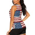 thumbnail image 3 of Fuzoiu Vintage American Flag Print Women's Workout Tank Top,Athletic Racerback Sports Tank,Tops Sleeveless Running Loose Fit Yoga Tops,Active Shirts for Yoga, Running, and Gym-X-Large, 3 of 7