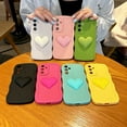 thumbnail image 4 of Compatible with Samsung Galaxy A34 5G Cute 3D Love Heart Phone Case,Solid Color Curly Wave Frame A34 5G Case Women Soft Shockproof Bumper Cover (Black, Samsung Galaxy A34), 4 of 12