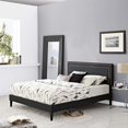 thumbnail image 5 of Virginia Queen Fabric Platform Bed with Squared Tapered Legs Beige, 5 of 11