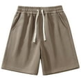 thumbnail image 2 of Lenago Mens Athletic Running Shorts 5 Inch Quick Dry Stretch Lightweight Gym Workout Shorts with Pockets Beige M, 2 of 9