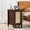 Walnut, variant on Buildhom Narrow Rattan Nightstand with Charger, Boho Bedside with Woven Door & Adjustable Shelf for Living Room Bedroom, Natural