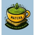 thumbnail image 2 of Matcha Teacup Green Is The New Women's Black Light Blue Night Shirt-Small, 2 of 2