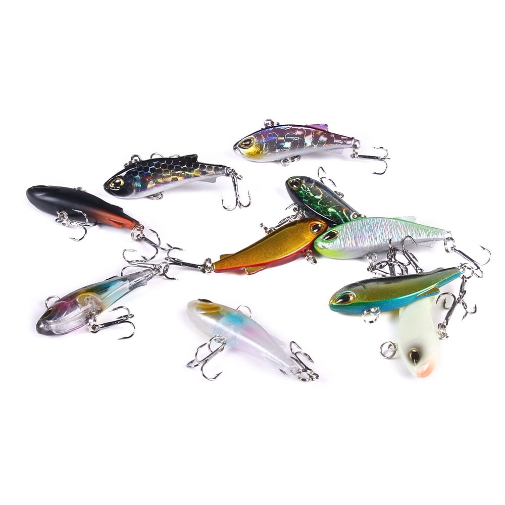 HENGJIA 10 Pack Lipless Crankbaits for Bass Fishing Lures, Sinking Deep Diving Crank Bait, Small VIB Hard Baits Fishing Jigs for Freshwater and Saltwater Bass, Trout, Perch, Walleye