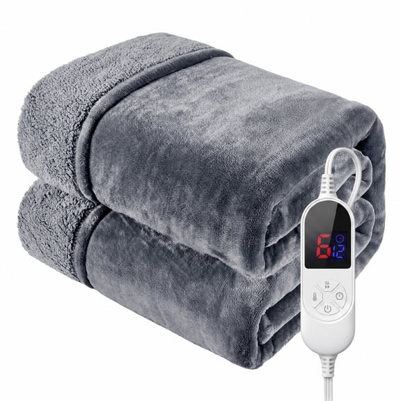 Heated Blanket Electric Throw,50*60,Fast Heating Electric Blanket,12 Time Settings, 6 Heating Settings, Gifts for Grandma