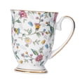 thumbnail image 2 of Taza de cerámica para mujeres Regalo Taza de té de cerámica con mango Diseño floral Floral Decorative Creative Drinkware Copa de leche Taza de café Flor multicolora, 2 of 8