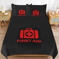 thumbnail image 6 of 3 Pcs Soft Bedding Set, Includes 1 Duvet Cover with Zipper And 2 Pillow Shams,FIRST AID Queen(90"×90"), 6 of 8