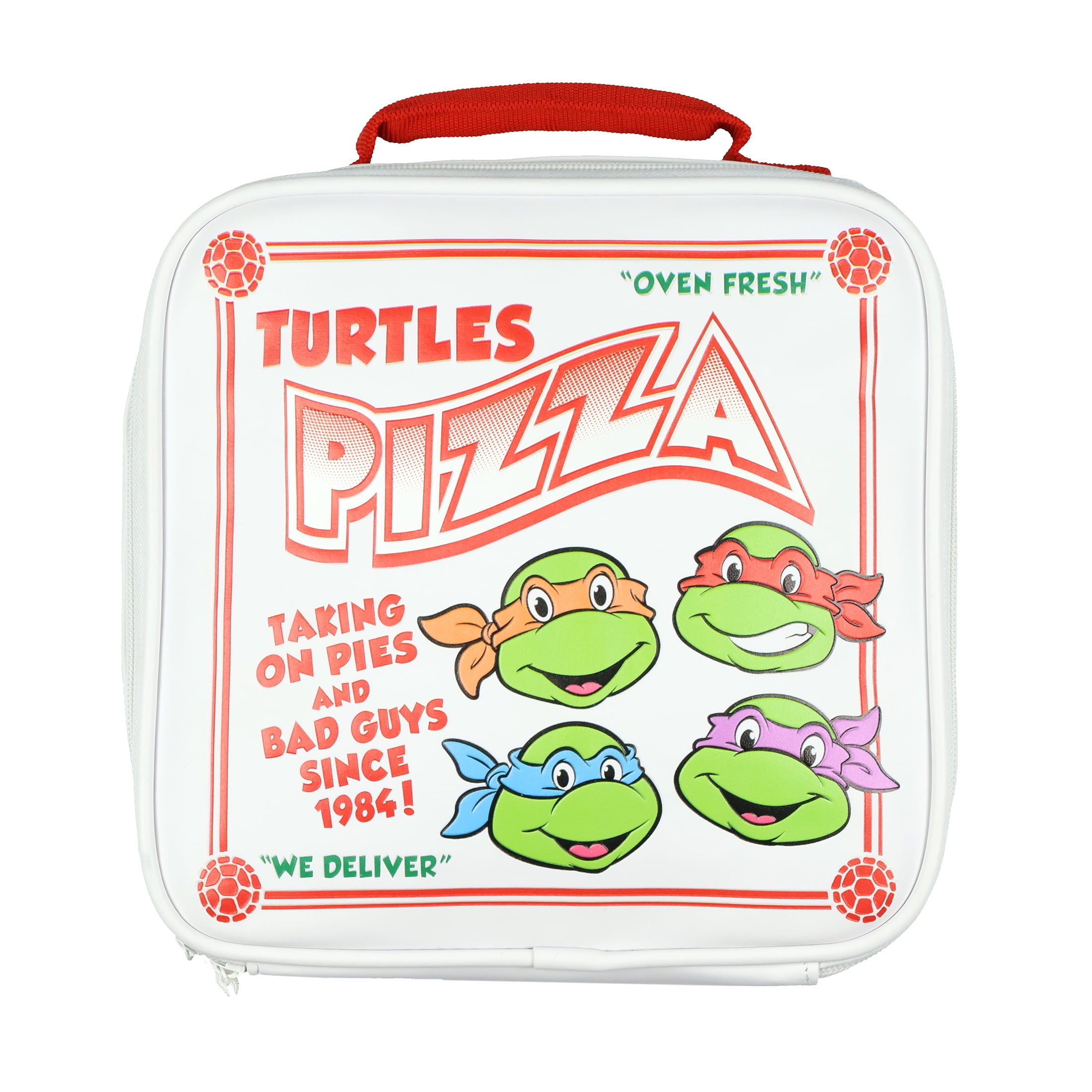 TMNT Lunch Box Nickelodeon Teenage Mutant Ninja Turtles Oven Fresh Turtles Pizza Box Lunch Bag Tote 9"