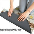 thumbnail image 3 of Beige Highland Cow Bathtub Flower Pattern Hot Yoga Mat Towel Non Slip for Hot Yoga - Quick-Drying Yoga Mat Cover with 4 Corner Pockets with Travel Bag - Hot Yoga Towel Non Slip 74"x26", 3 of 6