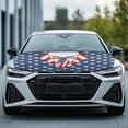 thumbnail image 2 of Uorisanigo Car Hood Cover Protection Stretch Polyester Fabric Cover American Flag Suit Print Car Hood Wrap Blanket Easy Installation Removable Automotive Accessories Suitable for Cars, 2 of 7