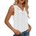 thumbnail image 4 of Mifsaly Polka-Dot Tank Top Women V-Neck Sleeveless Cotton Tops Loose Casual Blouses Breathable Lightweight Summer Basic Tee L, 4 of 6