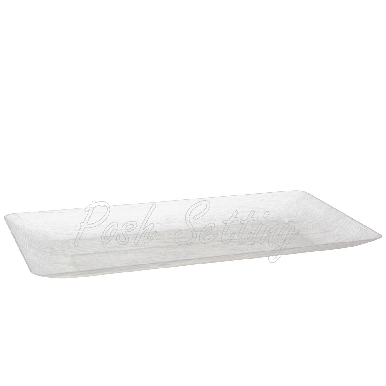 Posh Setting Clear Plastic Serving Tray, Disposable Party Platters