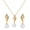 a, variant on QIQUWOHUL Pearl Jewelry Set Freshwater Cultured Pearls Pendant Necklace Teardrop Pearl Dangling Earrings Cubic Zirconia Pearl Wedding Jewelry Set For Bridal Women Bridesmaids & Br