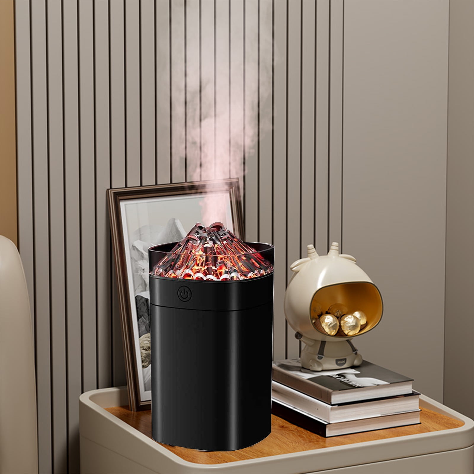 Bedroom Aroma Diffuser,Colorful Crackle Volcano Humidifier,Super
