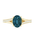 thumbnail image 4 of Rosec Jewels 1.75 CT Split Shank Solitaire Ring with London Blue Topaz and Diamond, 14K Yellow Gold, US 5.50, 4 of 8