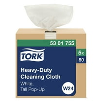 Tork 5301755 8.46 in. x 16.13 in. Heavy-Duty Cleaning Cloth - White (5/Carton)