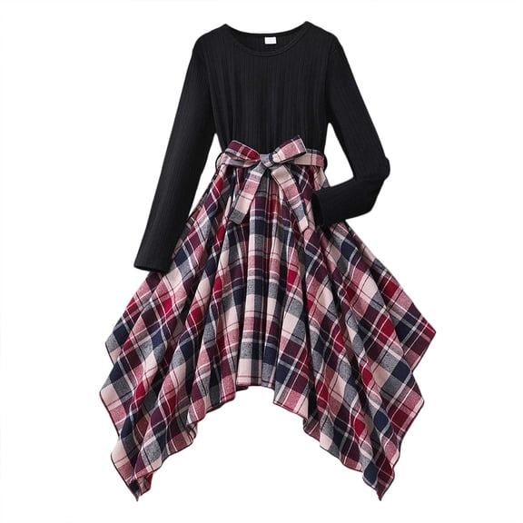 newwalpole Girls High Low Midi Dress Long Sleeve Boho Swing Casual Dresses with Pockets for Kids Brick Red for Size 11-12 Years