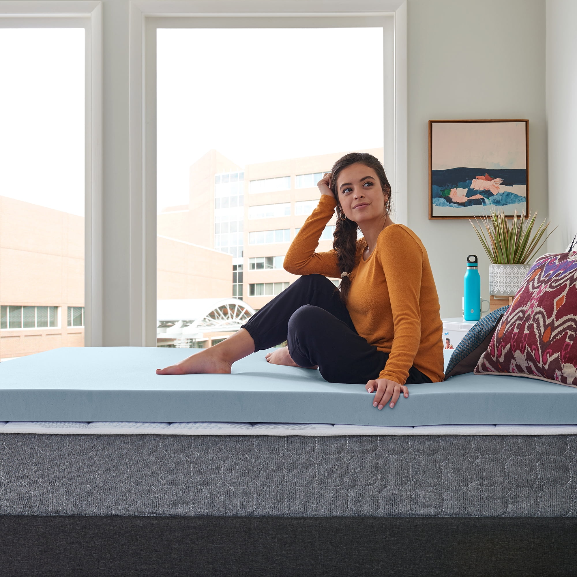 Sealy Essentials 3" Gel-Infused Cooling Memory Foam Mattress Topper, Twin-XL, Adult