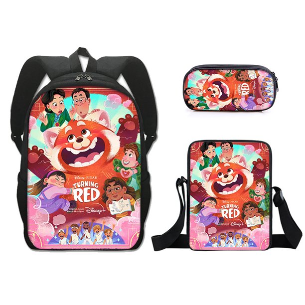 3Pcs/Set Turning Red Laptop Schoolbag Turning Red Backpack for