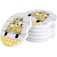 thumbnail image 1 of ZHANZZK Summer Yellow Plaid Truck and Gnome Wooden Grain Set of 2 Car Coaster for Drinks, Absorbent Ceramic Stone Coasters Cup Mat with Cork Base for Home Kitchen Room Coffee Table Bar Decor, 1 of 5