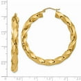 thumbnail image 2 of 14k Yellow Gold Hollow Hinged post Polished 4.25mm Twisted Hoop Earrings 33x5mm Wide Hoop Earring for Women, 2 of 2