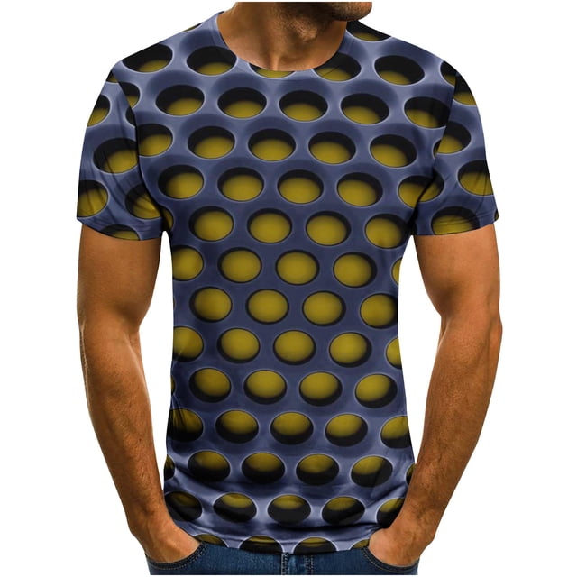 Chemises à Manches Courtes pour Hommes T-Shirt pour Hommes 3D Imprimé Abstrait Non Relocalisé Manches Courtes Col Rond Mode Décontracté Quotidien Vacances T-Shirt Haut Blouses Chemises pour Hommes Manches Courtes
