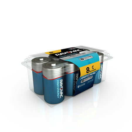 Rayovac High Energy Alkaline, C Batteries, 8