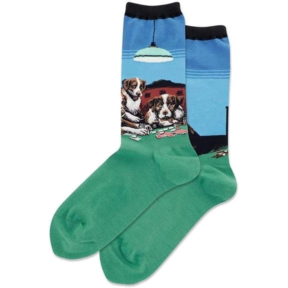 Hotsox Women's Poker Game Crew Socks 1 Pair, Assorted, 9-11 New with box/tags