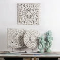 thumbnail image 2 of Evjurcn Wooden Wall Decor Art Hollow Carved Wall Panel Hanging Decor Wall Art Sculpture Ornament Floral-Patterned Distressed White Wall Panel for living Room Hallway Bedroom, 2 of 7