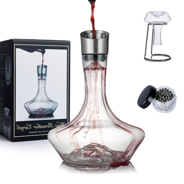 Set decantador de vino YouYah Iceberg con filtro aireador de 1400 ml