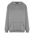 thumbnail image 5 of Penkiiy Womens Oversized Ears Hoodies Casual Long Sleeve Fleece Sweatshirts Pullover Sweaters Teen Girls Preppy Tops Clothes XL Gray, 5 of 5
