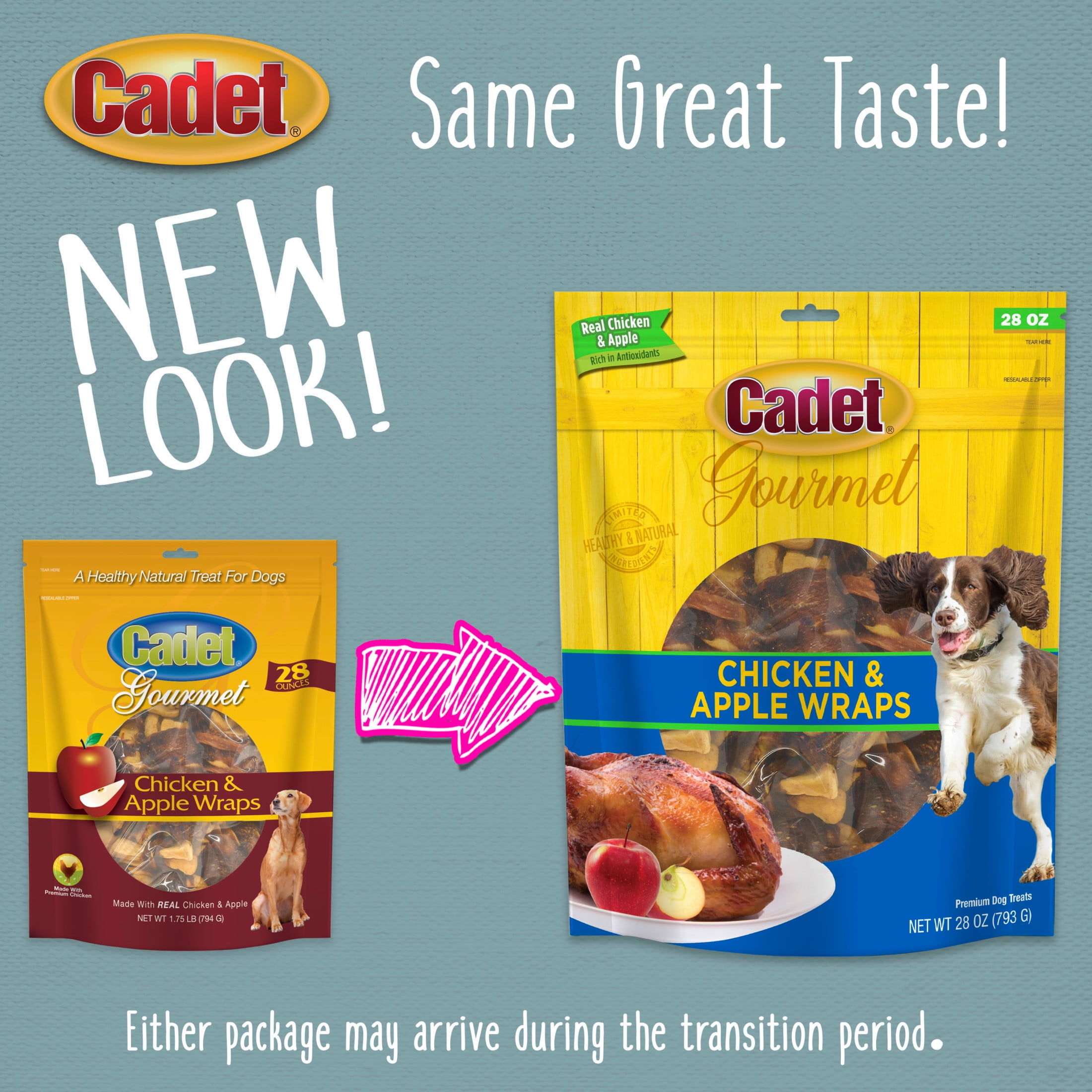Cadet Gourmet Chicken & Apple Wrapped Dog Treats 28 Ounce (Pack of 1)
