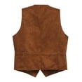 thumbnail image 5 of Aueoeo Men's Vests Western Herringbone Casual Waistcoat Travel Photography Waistcoat Button Up Jacket, 5 of 6