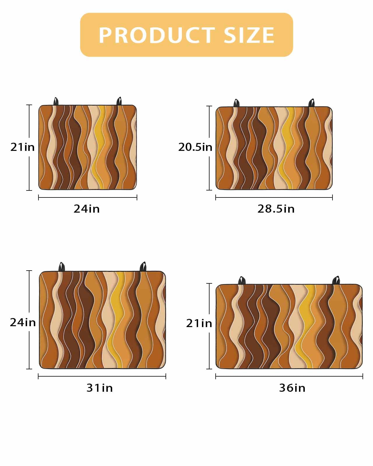 nqOlkjepod Large Induction Cooktop Protector Mat 36"x21", Burnt Orange Ombre Stove Top Covers for Electric Stove, Abstract Art Moire Ocean Waves Stove Burner Cover Mats, Glass Top Stove Cover