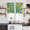 thumbnail image 2 of 2 Panels Kitchen Tier Curtains 39 Inch Length, Country Leaf Grommets Window Treatment Curtain, Botanical Pastoral Plant Country Thermal Curtains Drapes for Living Room/Bathroom, 2 of 9