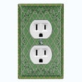 thumbnail image 1 of Metal Light Switch Plate Cover Green Plaid Paisley Bandana Tile Pattern TIL075, 1 of 1