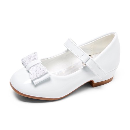 

Stelle Girls Mary Jane Shoes Bowknot Low Heel Dress Shoes Princess Party Wedding Flats for Kids Toddler Easter First Communion Pump Shoes White