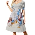 thumbnail image 1 of Conjunto de vestido de manga corta con fresco azul minoico de Cnosos para mujer, 1 of 7