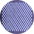 thumbnail image 1 of Ahgly Company Machine Washable Indoor Round Checkered Blue Modern Area Rugs, 5' Round, 1 of 4