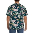 thumbnail image 3 of Pofeuu Lilies Flowers Print Mens Casual Short Sleeve Shirts Beach Summer Spread Collar Pocket Tops Men's Casual Short-sleeved Shirt-Medium, 3 of 5