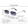thumbnail image 5 of Gafas de sol rectangulares sin montura vintage Lentes teñidas Gafas sin marco de metal dorado Gafas de sol para mujeres Hombres, 5 of 5