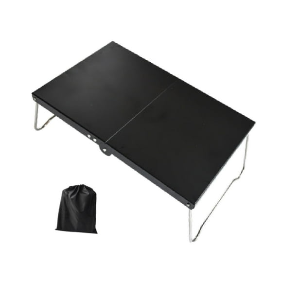 Mini mesa de campamento plegable Mesa de playa plegada para la pesca de mochilero de jardín Negro