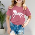 thumbnail image 2 of Horse Shirt for Girls Western Cowgirl Tshirts Animal Lover Gift Graphic Tees Tops Riding Tees (Pink 8-9 Years), 2 of 4