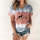 thumbnail image 2 of Mujeres Casual Cuello Redondo Manga Corta Estampado Jersey Blusa Camiseta Tops Sueltos OAVQHLG3B Store  lin121212, 2 of 4