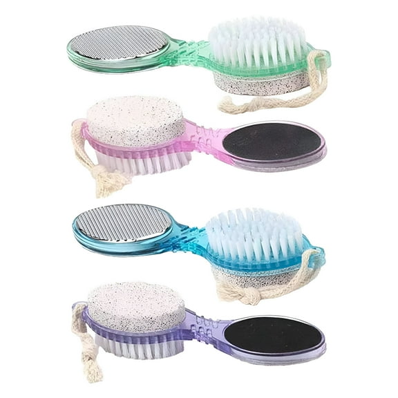 XIRQI 4 in 1 Pedicure Paddle Kit Tool with Pumice Stone for Feet,Foot Hand Toe Nail Cleaning Brush,Metal File and Emery Board,Manicure Foot Rasp Callus Remover Pedi Set (2 Pack)