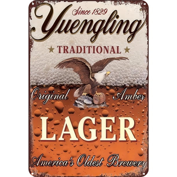 Letrero Lata Yuengling Metal Pintura Hierro Rectangular Barra Pared 30x40cm