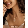 thumbnail image 2 of Yndra 18k Gold Plated Heart Necklace for Women,S925 Sterling Silver October Pink Tourmaline Birthstone Crown Pendant Necklace,Jewelry Gift for Her Wife Mom Girlfriend,Birthday Mother’s Day Gift, 2 of 11