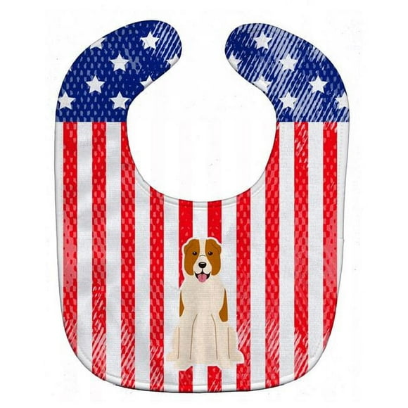 Carolines Treasures BB3044BIB Patriotic USA Central Asian Shepherd Dog Baby Bib